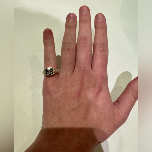 David Yurman Sterling Silver and 14k Yellow Gold Noblesse Cable Ring - Picture 14 of 15